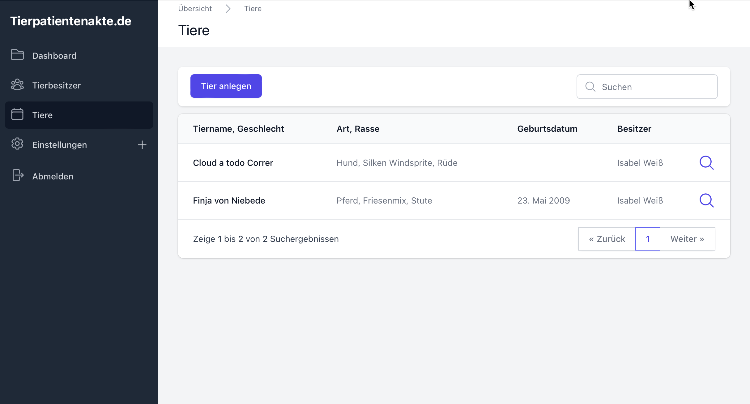 Screenshot sanoanimal.de